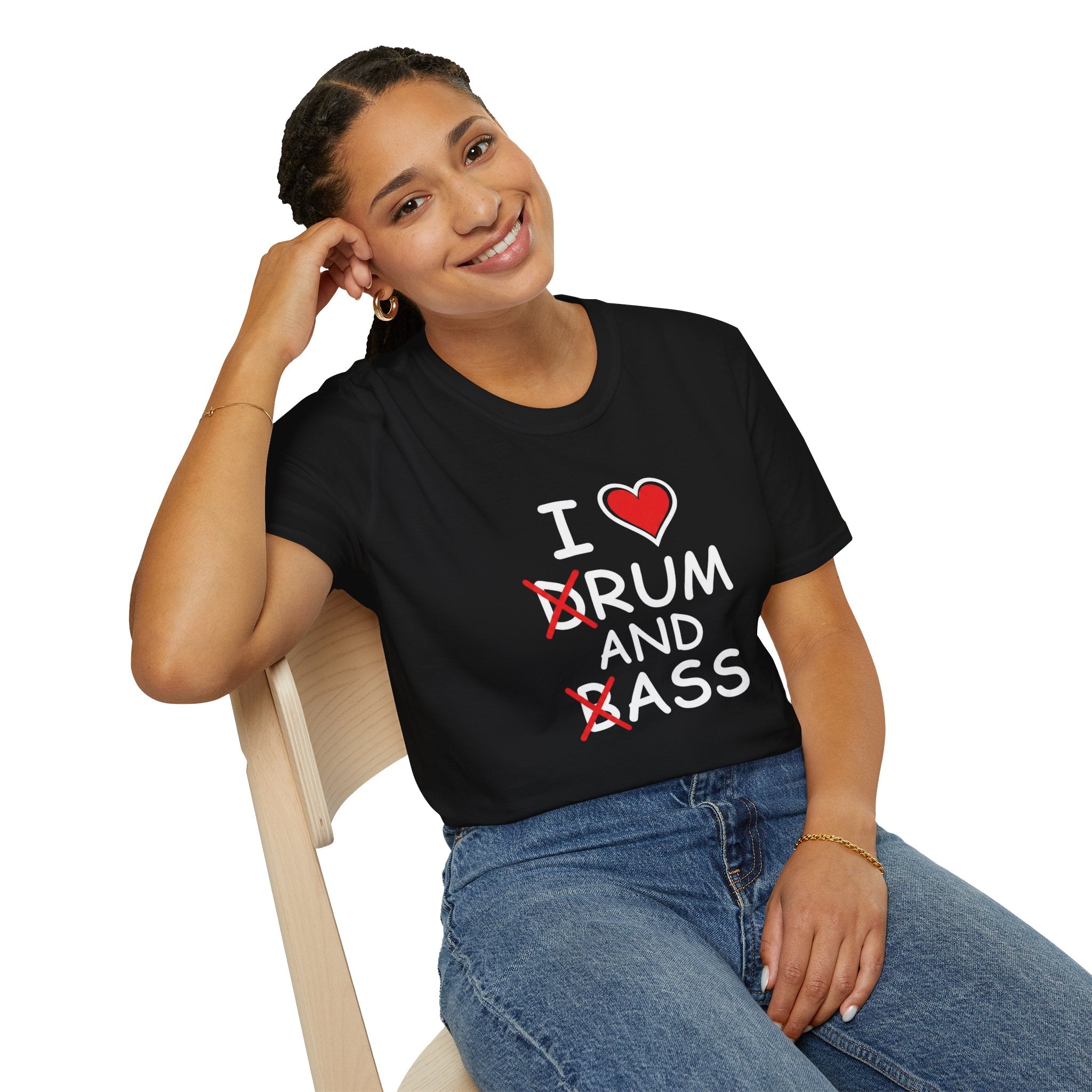 I  Drum and Bass T-Shirt — Funny DJ/Raver Music Festival Tee