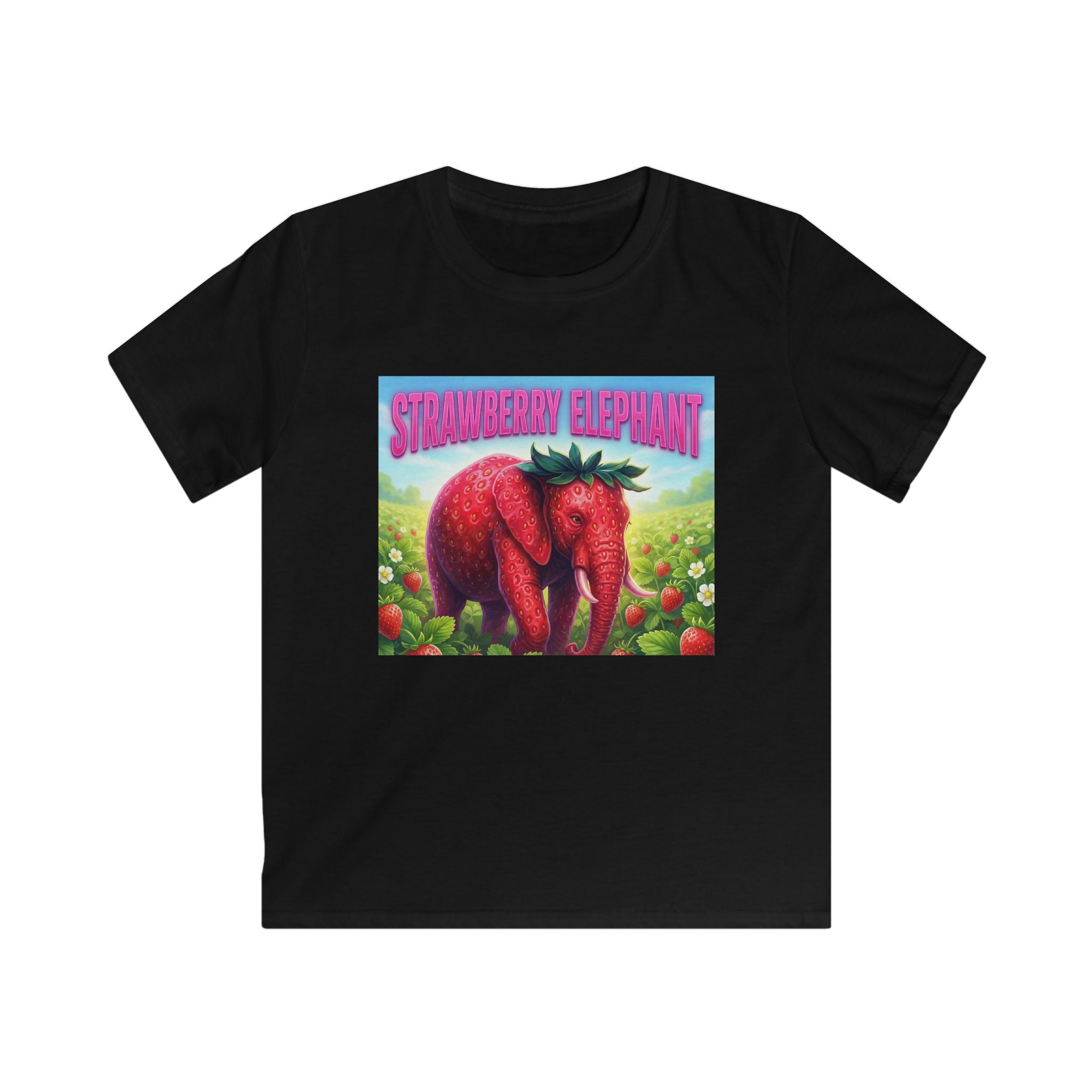 Kids T‑Shirt — 'Strawberry Elephant' Colorful Fruit Animal Tee for Children