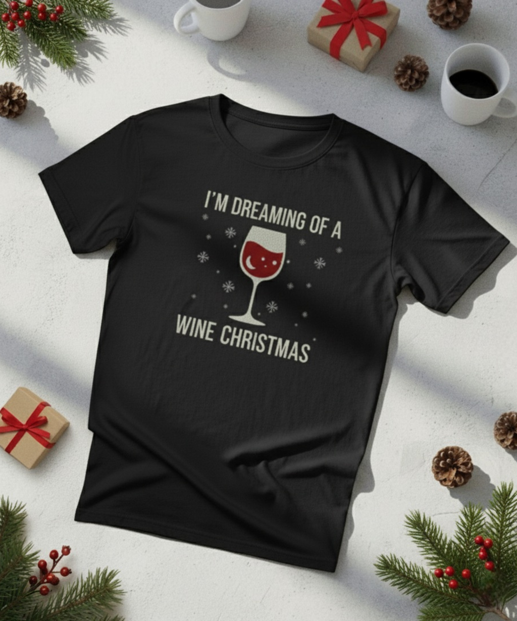 Wine Christmas T-Shirt — Holiday Wine Lover Tee