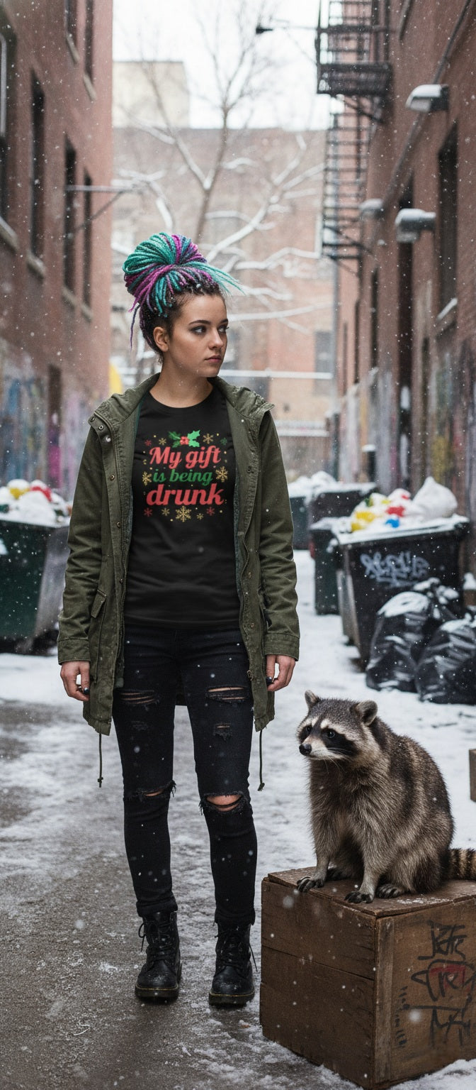 Holiday Humor Women's T-Shirt - "My Gift is Being Drunk"