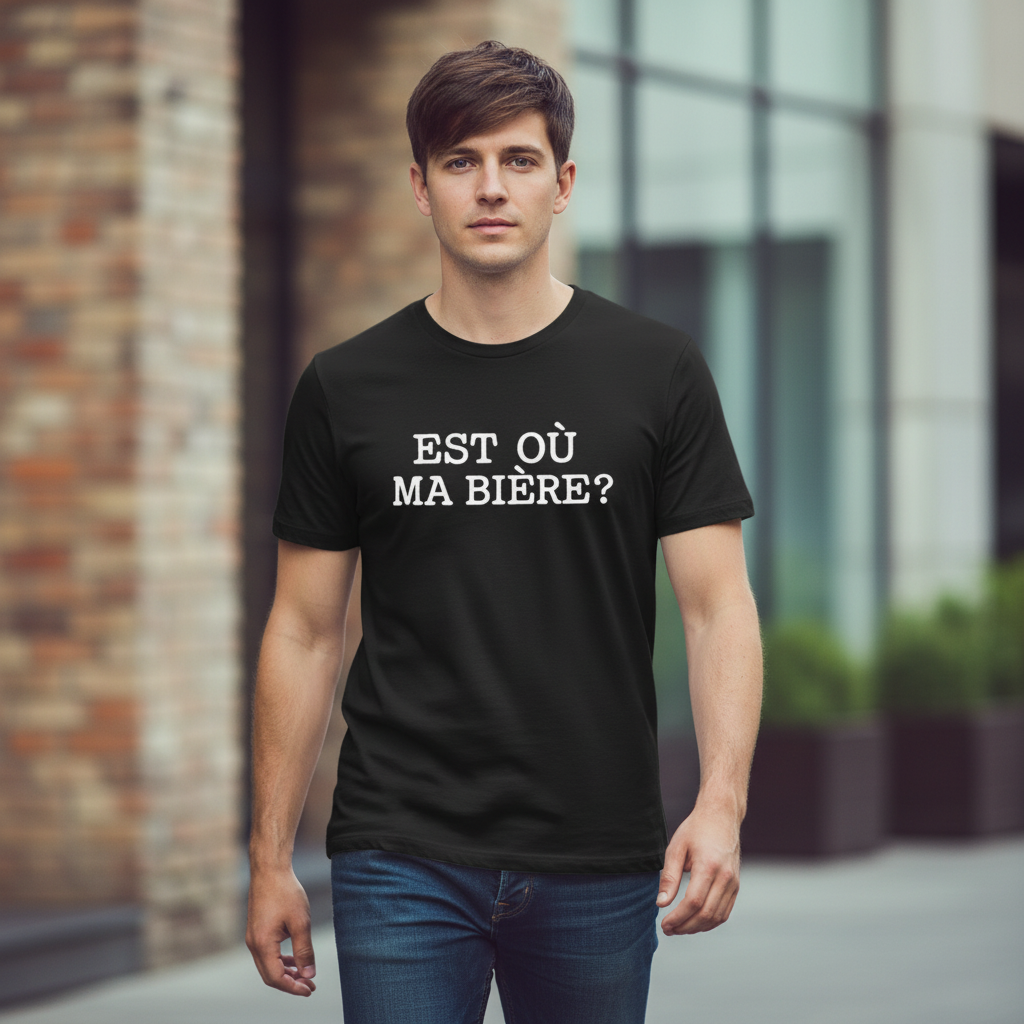 T-shirt Graphique « Est où ma bière ? » – La Question Cruciale du BBQ
