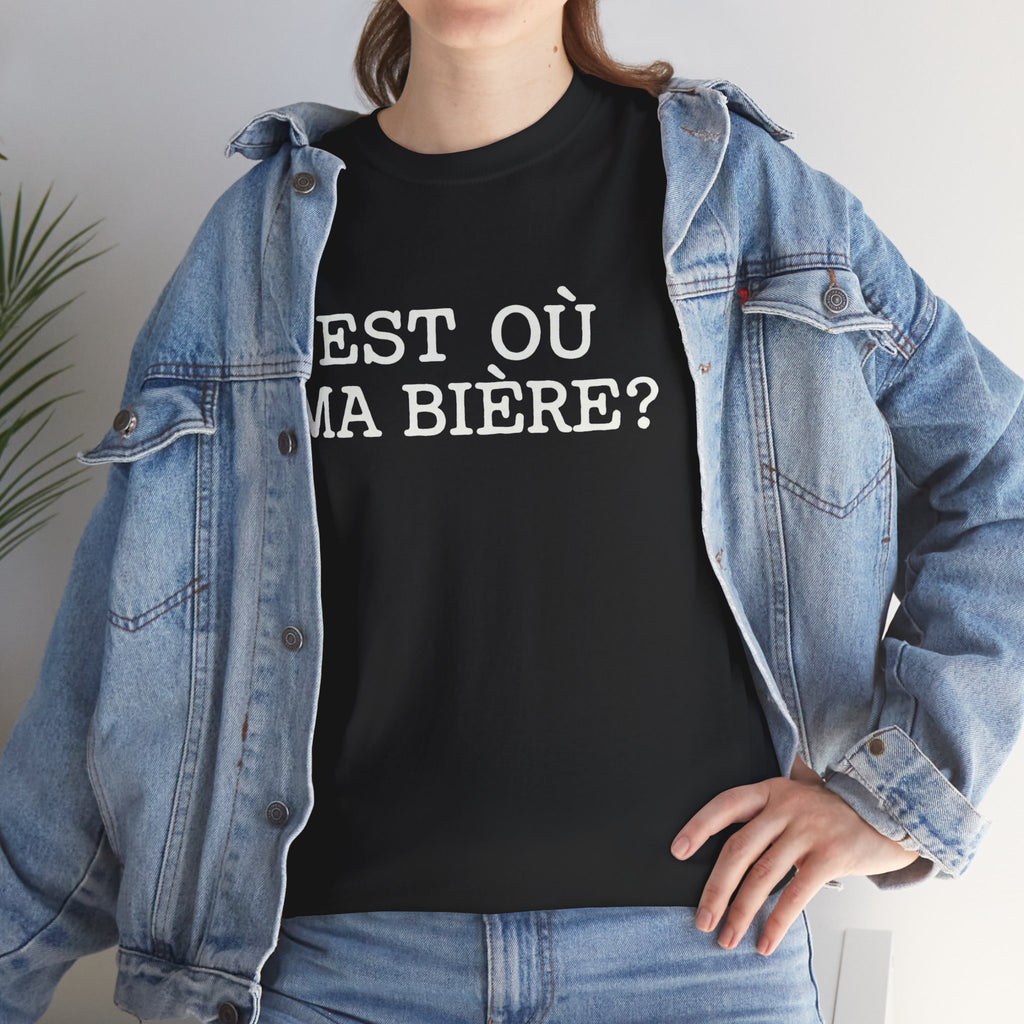 T-shirt Graphique « Est où ma bière ? » – La Question Cruciale du BBQ