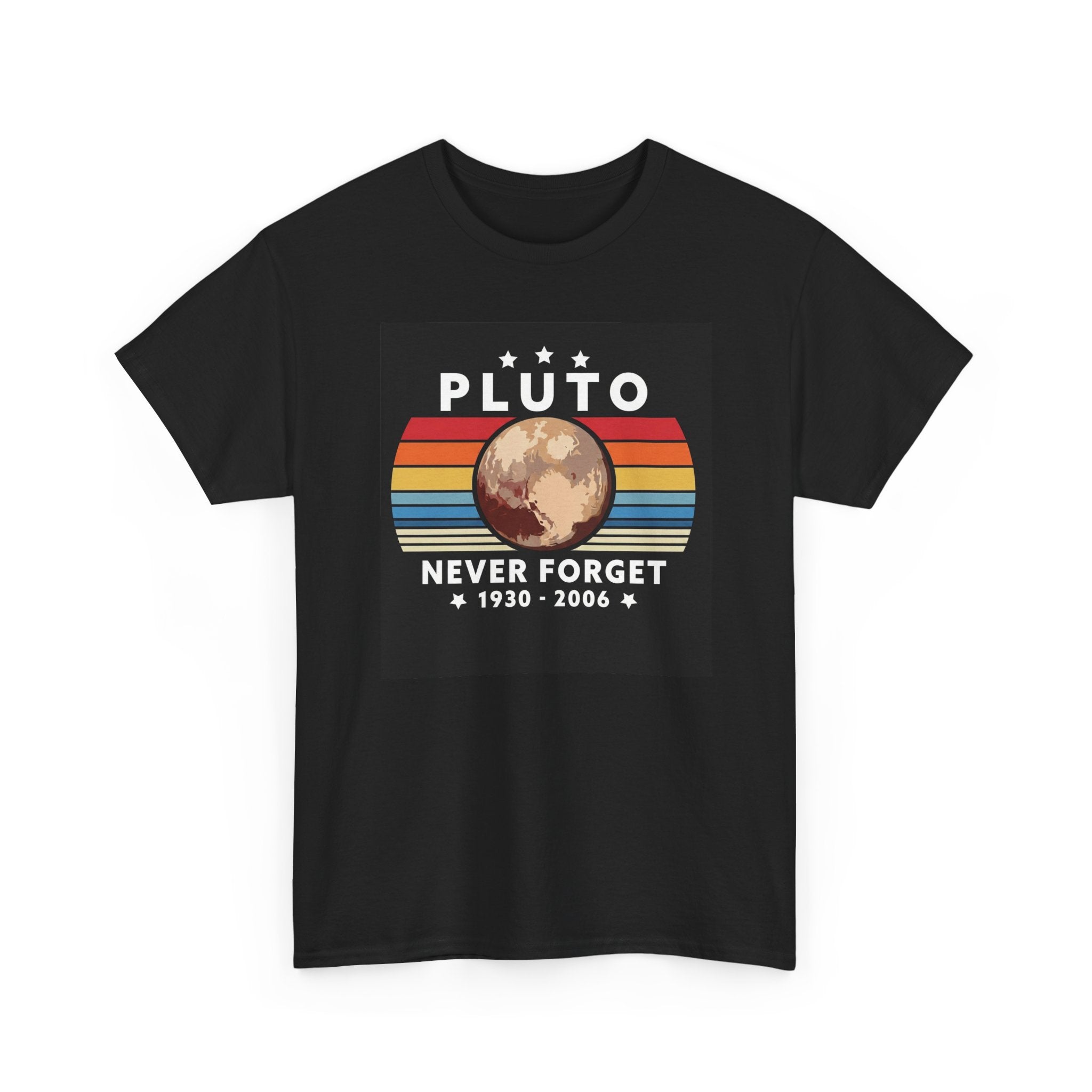 Pluto Never Forget Retro Planet T-Shirt — Vintage Space Tribute Tee (1930–2006)
