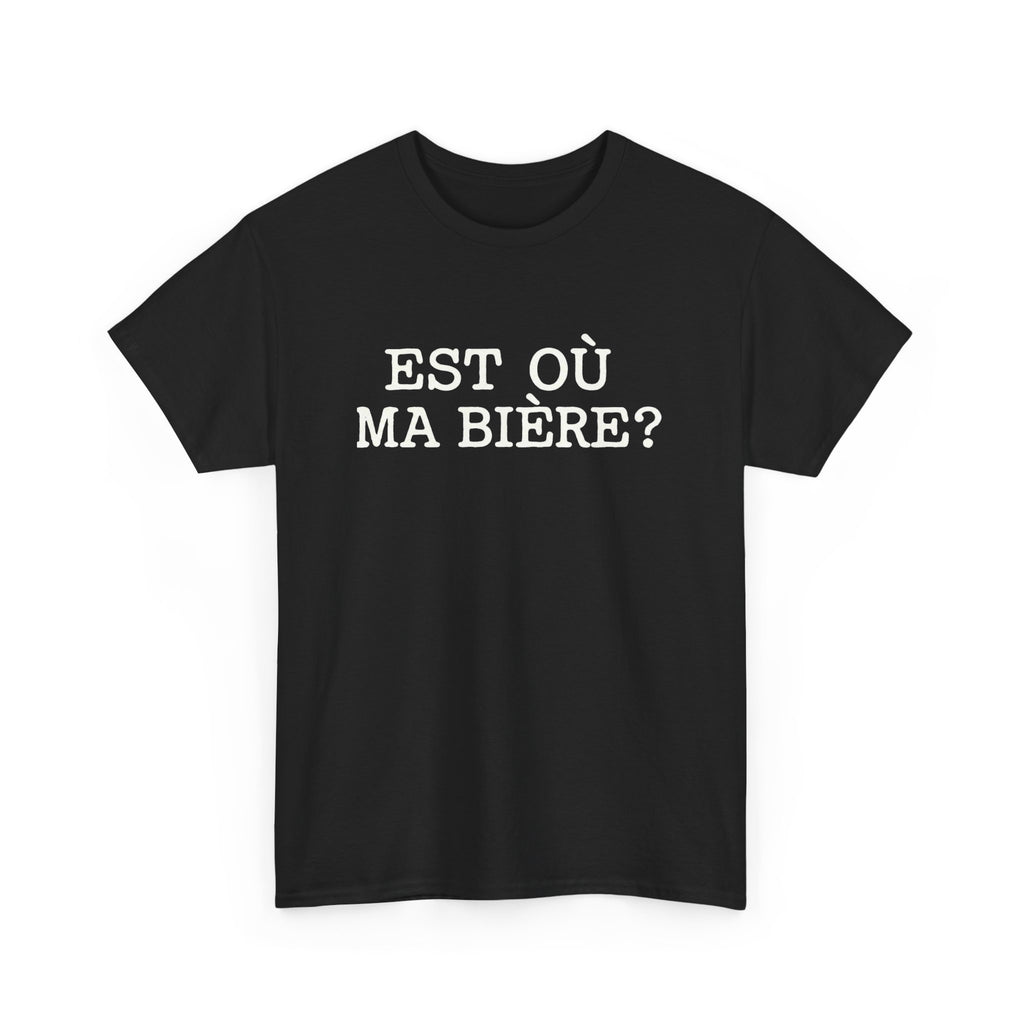 T-shirt Graphique « Est où ma bière ? » – La Question Cruciale du BBQ