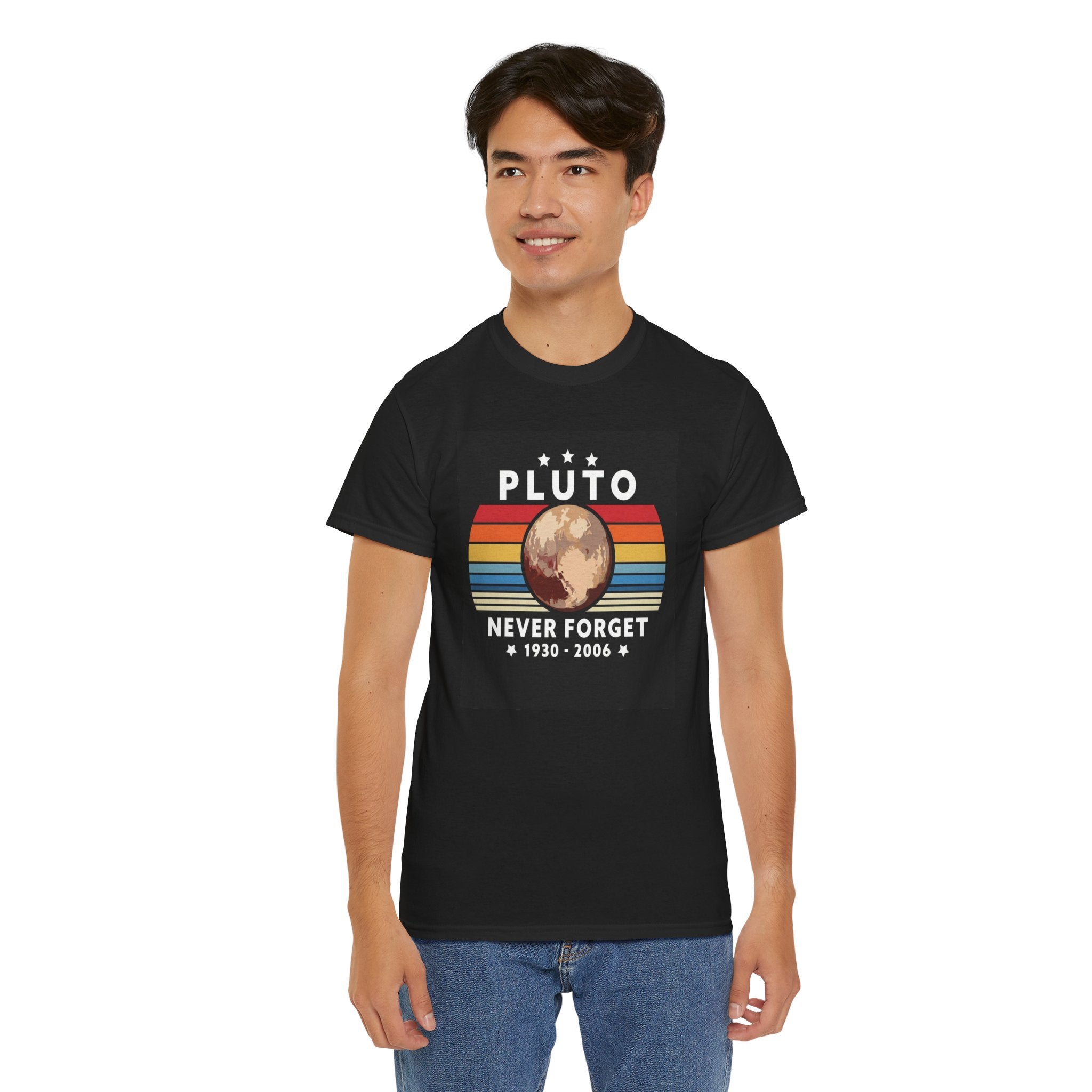 Pluto Never Forget Retro Planet T-Shirt — Vintage Space Tribute Tee (1930–2006)